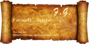 Faragó Gyula névjegykártya