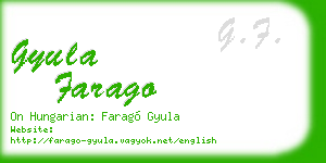 gyula farago business card